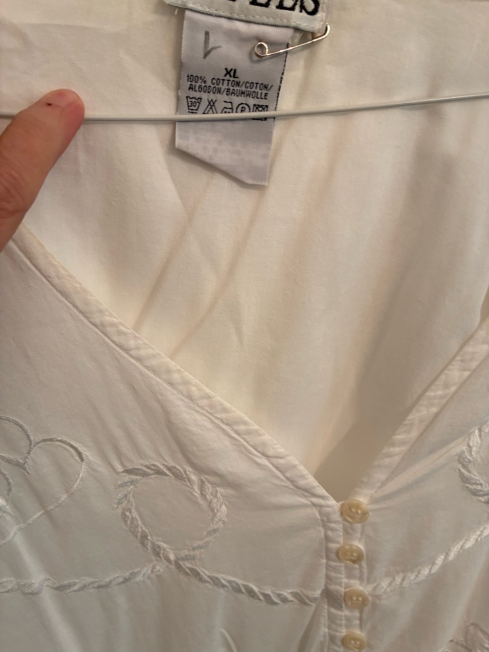 Rupees Sheer White Embroidered Tunic Shirt sz XL - Picture 4 of 5